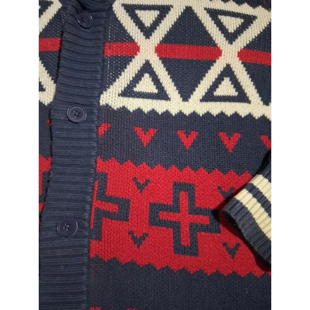 Y2K Vintage LRG Mens‎ Size M Nordic Chunky Grandpa Hertiage Preppy Cardigan